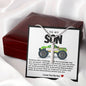 Son Green Monster Car Stainless Steel Cross Necklace