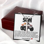 Son Red And Black Monster Truck Stainless Steel Cross Necklace