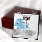 Son Blue Dinosaur Stainless Steel Cross Necklace