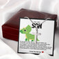 Son Green Dinosaur Stainless Steel Cross Necklace