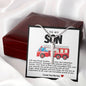 Son Fire Truck Stainless Steel Cross Necklace
