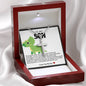 Son Green Dinosaur Stainless Steel Cross Necklace