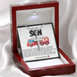 Son Fire Truck Stainless Steel Cross Necklace