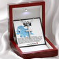 Son Blue Dinosaur Stainless Steel Cross Necklace