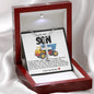 Son Yellow Red And Blue Dump Truck Stainless Steel Cross Necklace