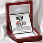 Son Red Monster Car Stainless Steel Cross Necklace