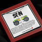 Son Green Monster Car Stainless Steel Cross Necklace