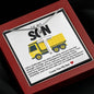 Son Yellow Dump Truck Stainless Steel Cross Necklace