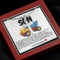 Son Yellow Red And Blue Dump Truck Stainless Steel Cross Necklace
