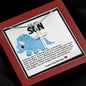 Son Blue Dinosaur Stainless Steel Cross Necklace