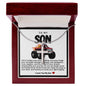 Son Red And Black Monster Truck Stainless Steel Cross Necklace