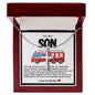 Son Fire Truck Stainless Steel Cross Necklace