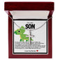 Son Green Dinosaur Stainless Steel Cross Necklace