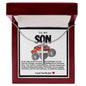 Son Red Monster Car Stainless Steel Cross Necklace