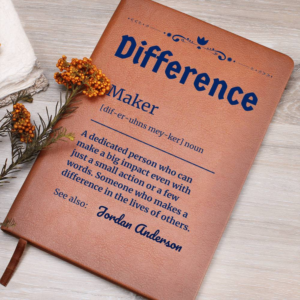 Personalized Difference Maker Journal, Difference Maker Gift, Difference Maker Definition Gift, Mentor Appreciation Gift, Custom Leader Gift