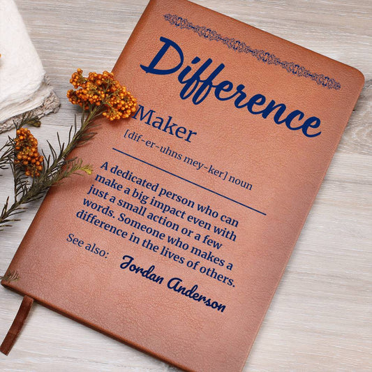 Personalized Difference Maker Journal, Difference Maker Gift, Difference Maker Definition Gift, Mentor Appreciation Gift, Custom Leader Gift