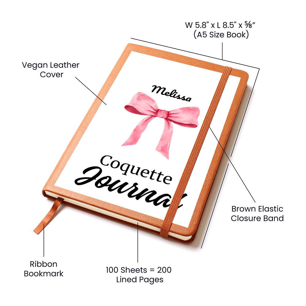 Personalized Pink Bow Coquette Journal & Composition Notebook