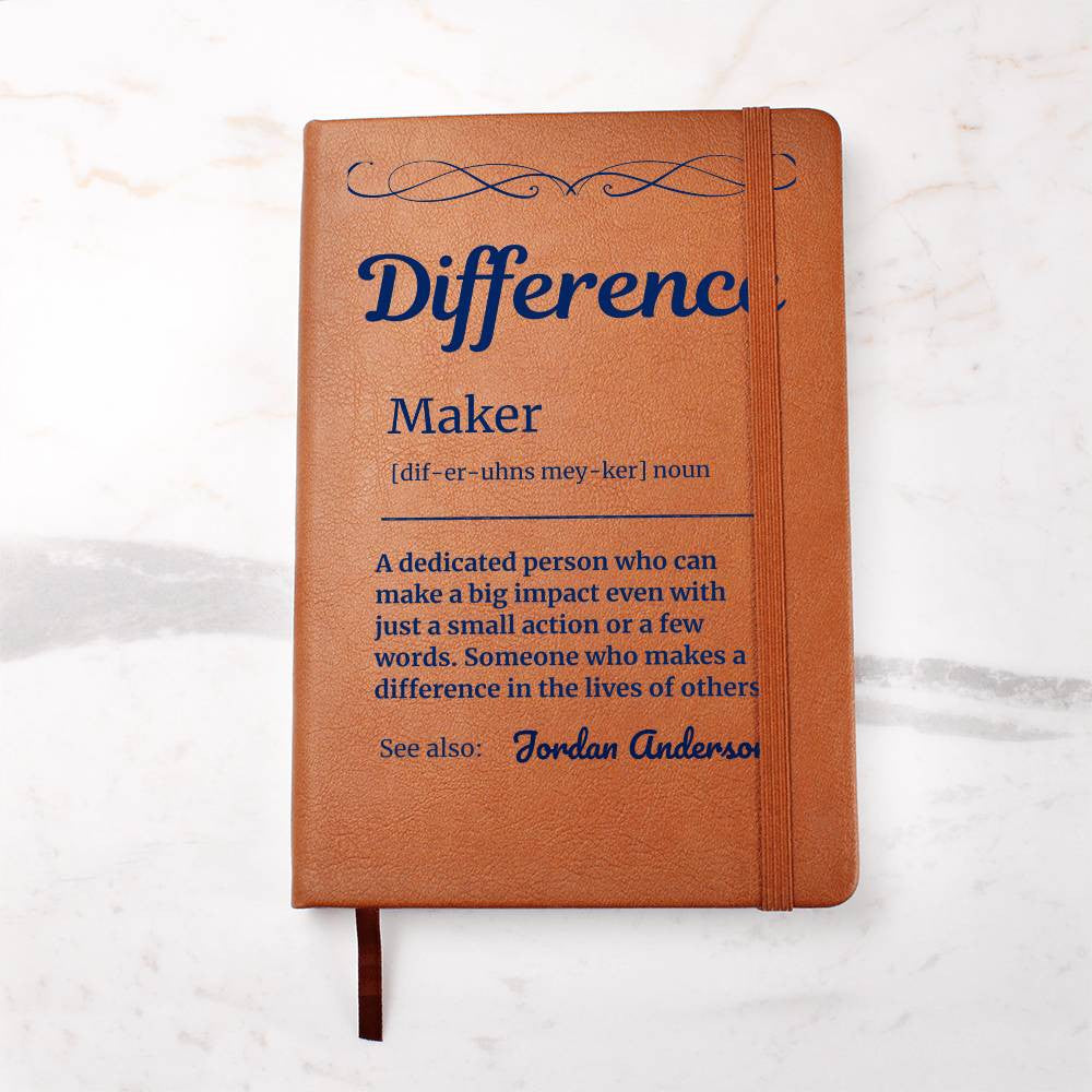 Personalized Difference Maker Journal, Difference Maker Gift, Difference Maker Definition Gift, Mentor Appreciation Gift, Custom Leader Gift