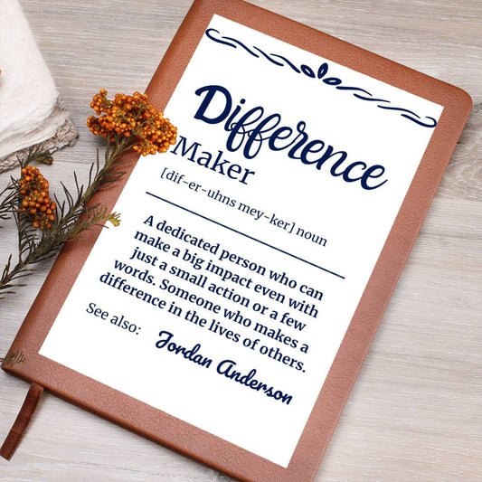 Personalized Difference Maker Journal, Difference Maker Gift, Difference Maker Definition Gift, Mentor Appreciation Gift, Custom Leader Gift