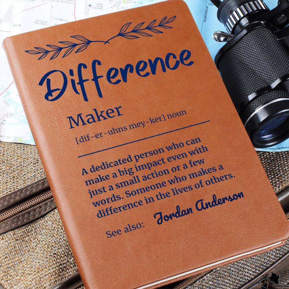 Personalized Difference Maker Journal, Difference Maker Gift, Difference Maker Definition Gift, Mentor Appreciation Gift, Custom Leader Gift