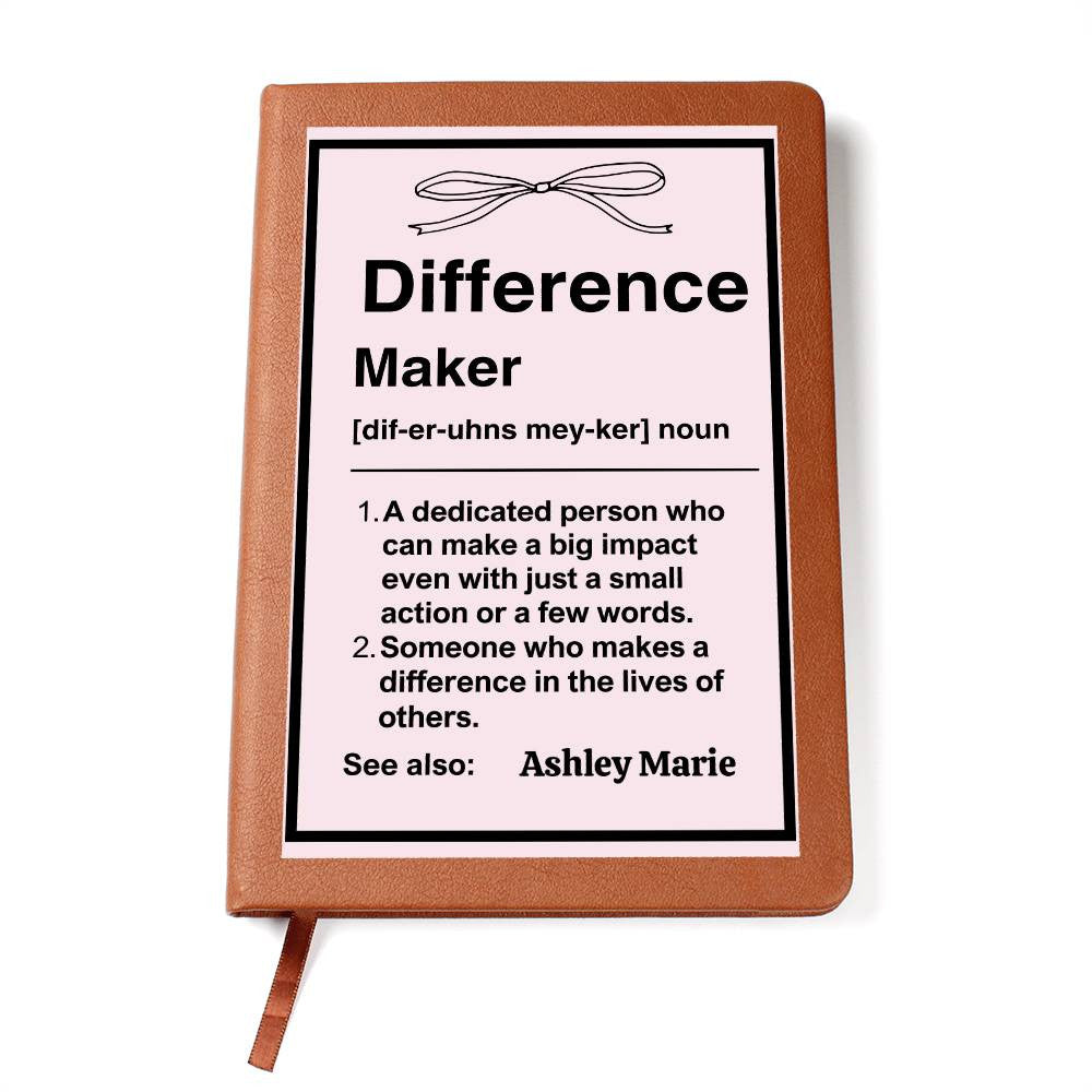 Coquette Personalized Difference Maker Journal, Difference Maker Gift, Difference Maker Definition Gift, Mentor Appreciation Gift