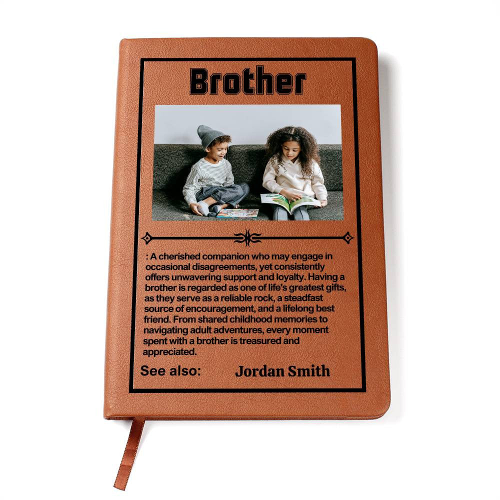 Brother Personalized Photo Difference Maker Journal,Thank You Gift,Graduation Birthday,Coworker Gift,Congratulations Gift,Mentor Appreciate