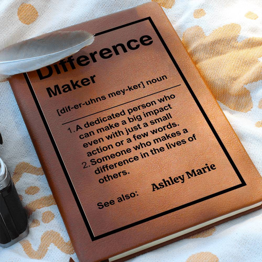 Personalized Difference Maker Journal, Difference Maker Gift, Difference Maker Definition Gift, Mentor Appreciation Gift, Custom Leader Gift