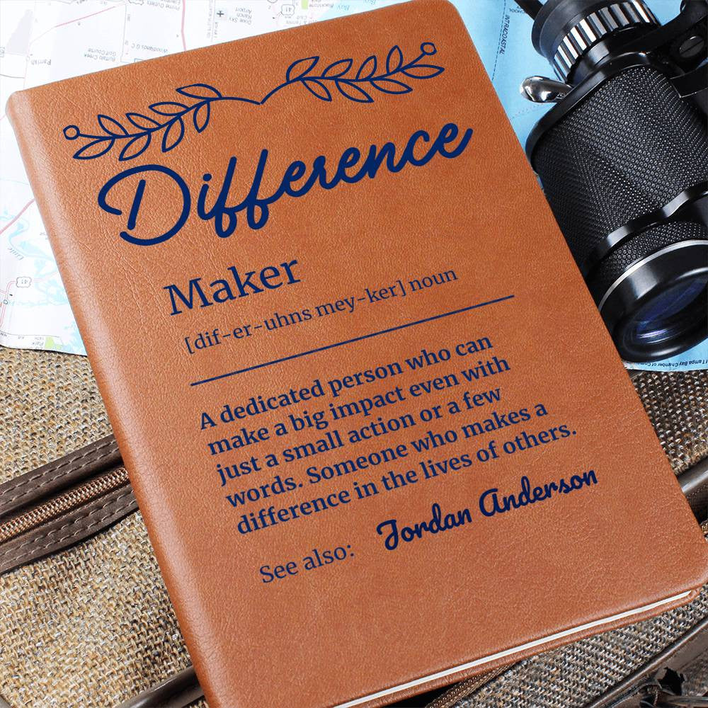 Personalized Difference Maker Journal, Difference Maker Gift, Difference Maker Definition Gift, Mentor Appreciation Gift, Custom Leader Gift