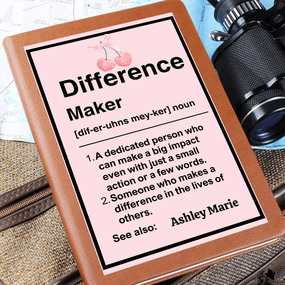 Coquette Personalized Difference Maker Journal, Difference Maker Gift, Difference Maker Definition Gift, Mentor Appreciation Gift