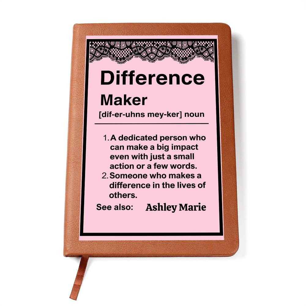 Coquette Personalized Difference Maker Journal, Difference Maker Gift, Difference Maker Definition Gift, Mentor Appreciation Gift