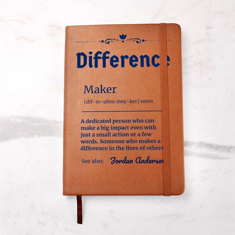 Personalized Difference Maker Journal, Difference Maker Gift, Difference Maker Definition Gift, Mentor Appreciation Gift, Custom Leader Gift