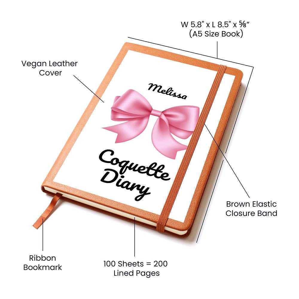 Personalized Pink Bow Coquette Journal & Composition Notebook