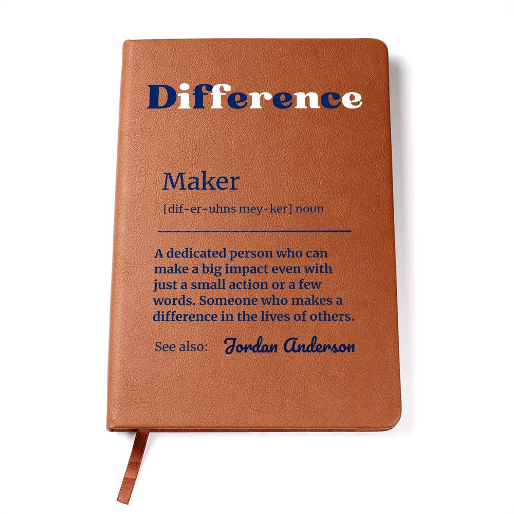 Personalized Difference Maker Journal, Difference Maker Gift, Difference Maker Definition Gift, Mentor Appreciation Gift, Custom Leader Gift