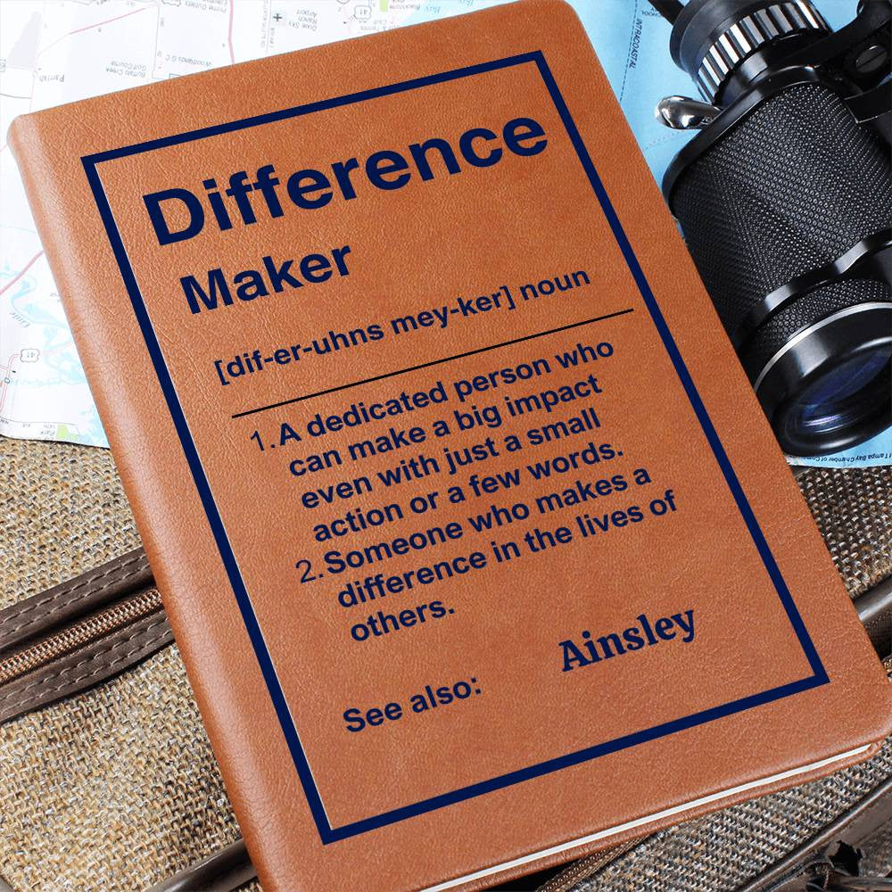 Personalized Difference Maker Journal, Difference Maker Gift, Difference Maker Definition Gift, Mentor Appreciation Gift, Custom Leader Gift