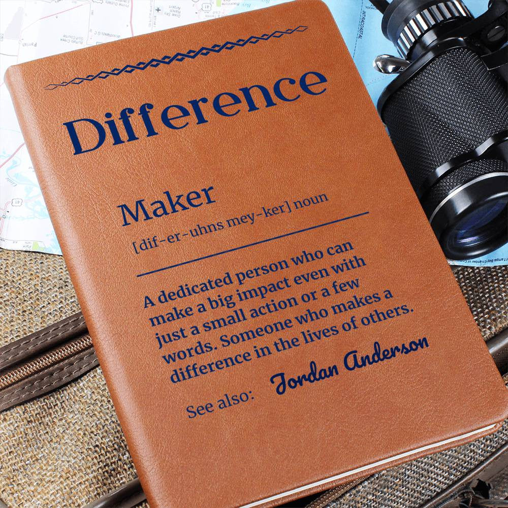 Personalized Difference Maker Journal, Difference Maker Gift, Difference Maker Definition Gift, Mentor Appreciation Gift, Custom Leader Gift