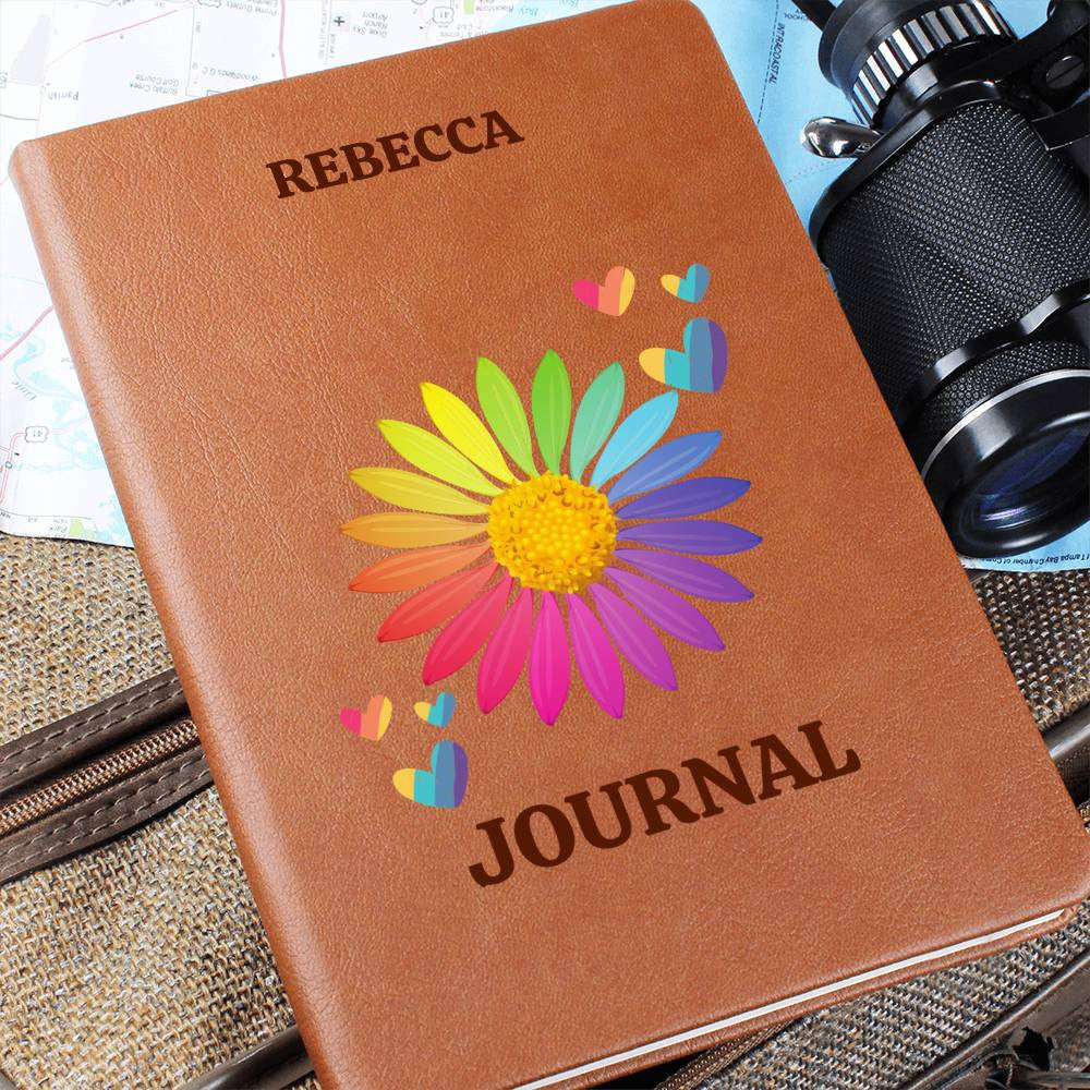 Personalized Journal,Custom Journal,Engraved Lined Journal,Name Diary Journal ,Graphic Journal,Vegan Leather Journal,Sunflower