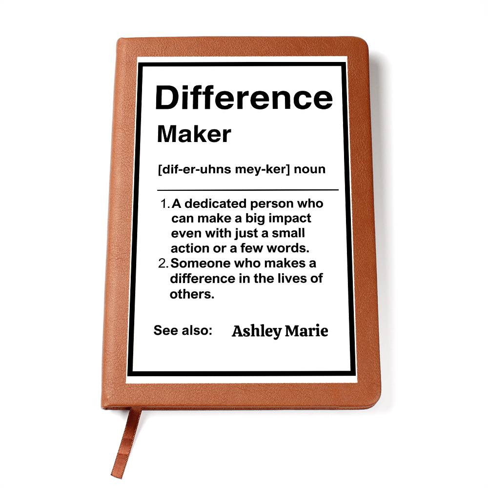 Personalized Difference Maker Journal, Difference Maker Gift, Difference Maker Definition Gift, Mentor Appreciation Gift, Custom Leader Gift