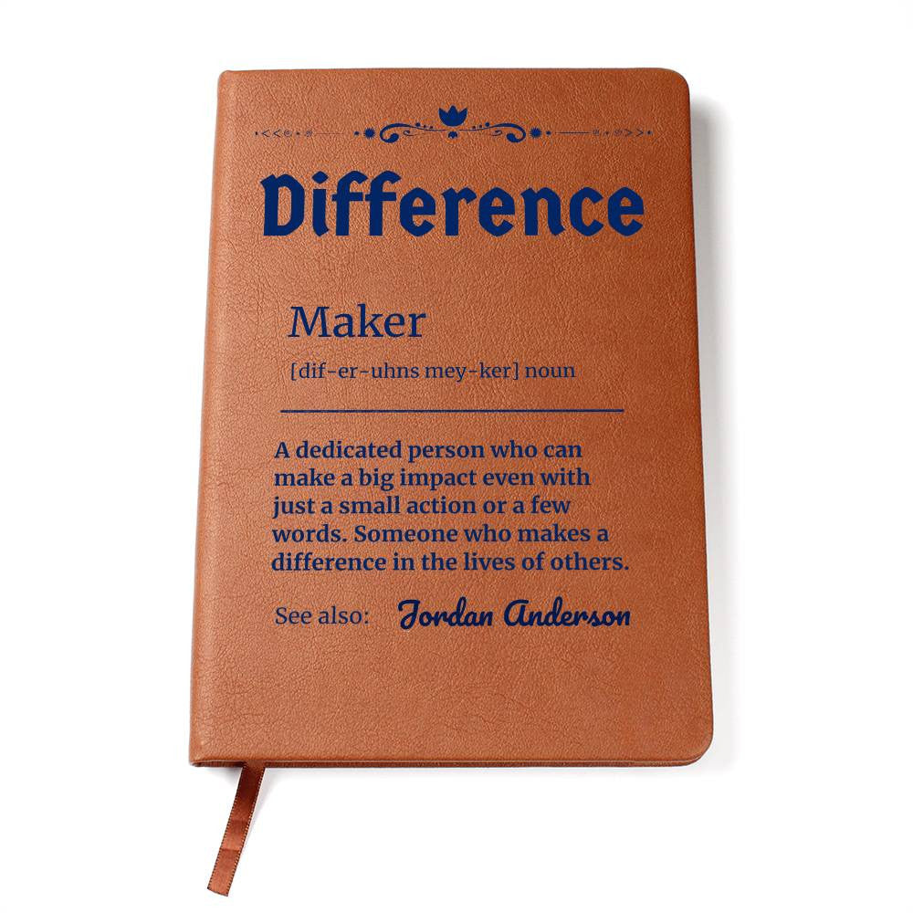 Personalized Difference Maker Journal, Difference Maker Gift, Difference Maker Definition Gift, Mentor Appreciation Gift, Custom Leader Gift