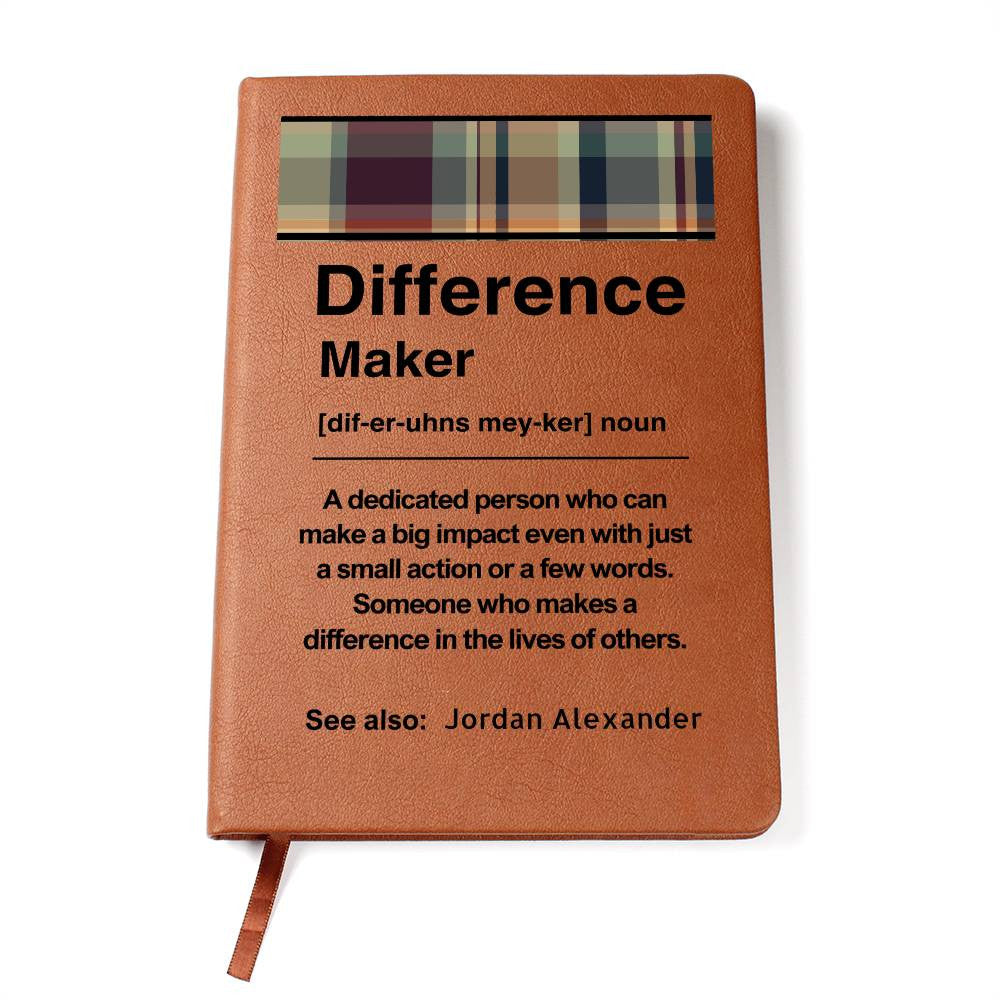 Personalized Difference Maker Journal, Difference Maker Gift, Difference Maker Definition Gift, Mentor Appreciation Gift, Custom Leader Gift