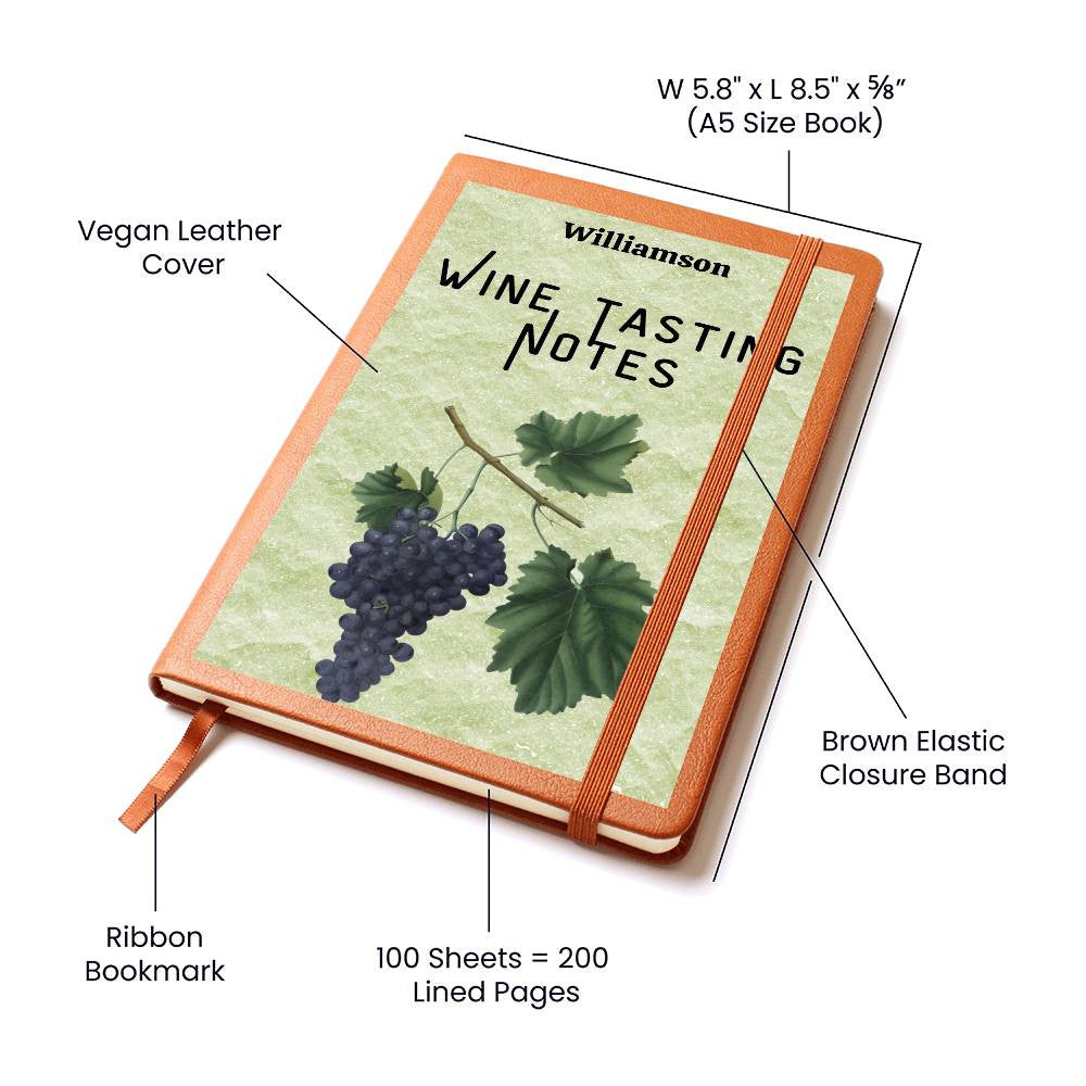 Wine Lovers Gift, Wine Cellar Log, Personalized Wine Tasting Journal, Mothersdaygift, Wine Tour Excursion Gift