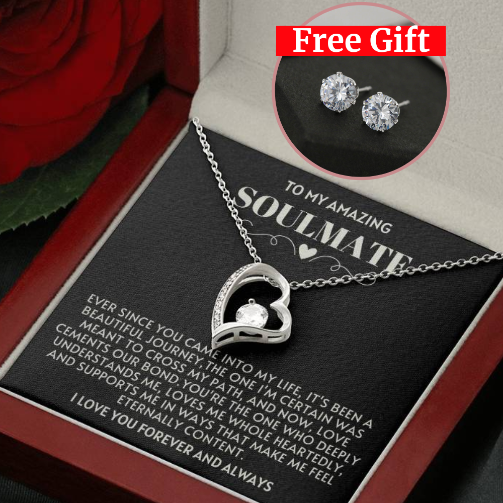 [ALMOST SOLD OUT] Soulmate Heart Necklace & Free Earrings-Deeply Understands Me