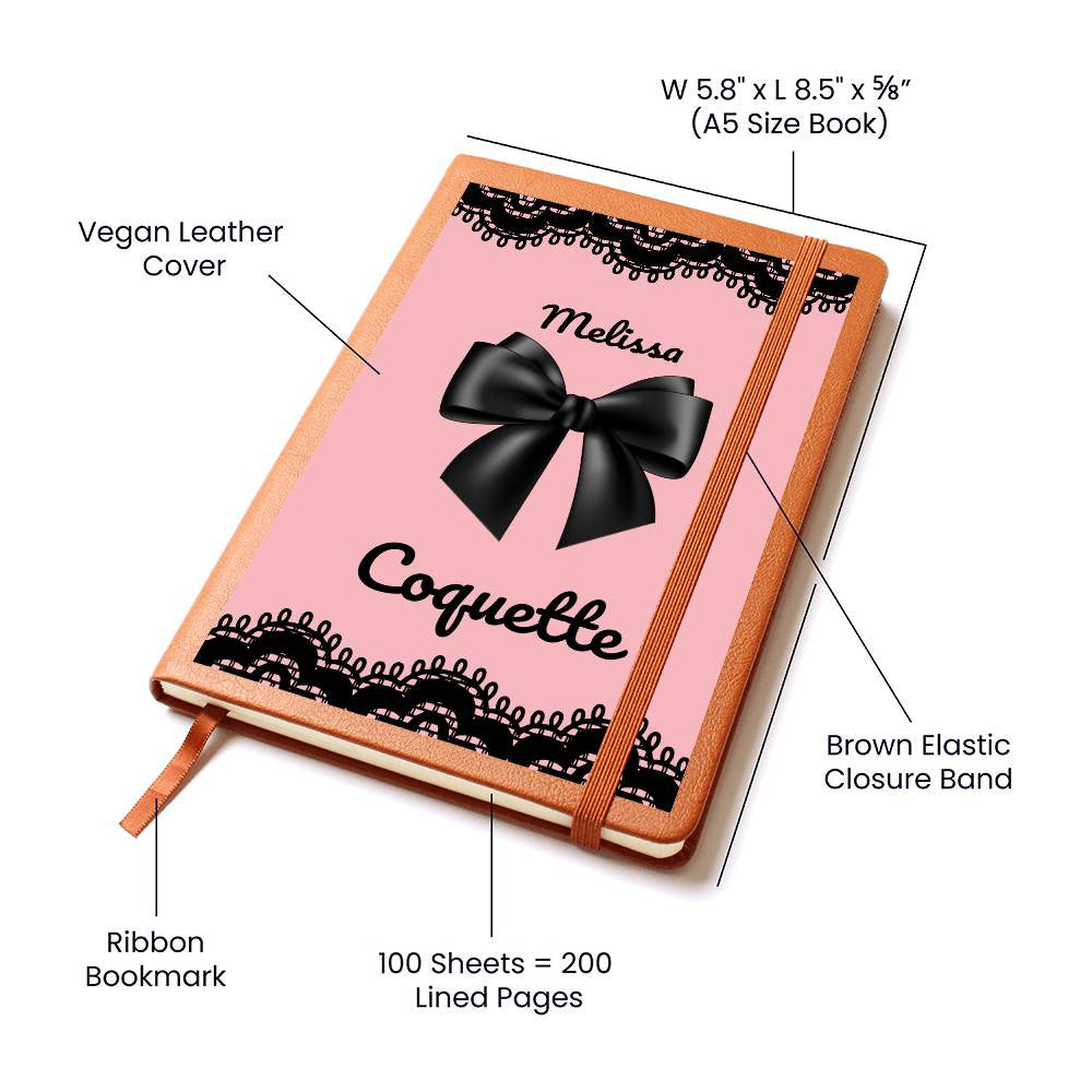 Personalized Pink Bow Coquette Journal & Composition Notebook