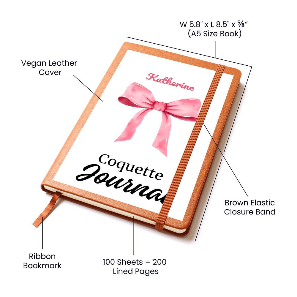 Personalized Pink Bow Coquette Journal & Composition Notebook