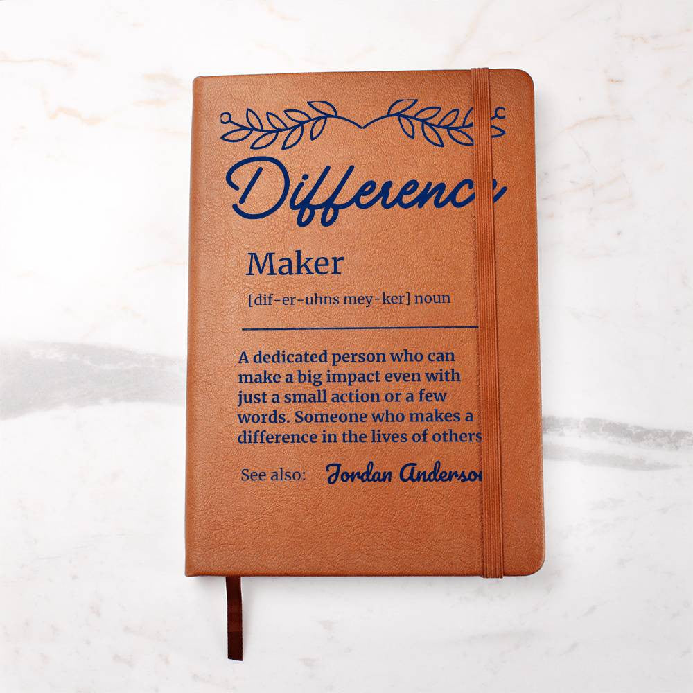 Personalized Difference Maker Journal, Difference Maker Gift, Difference Maker Definition Gift, Mentor Appreciation Gift, Custom Leader Gift