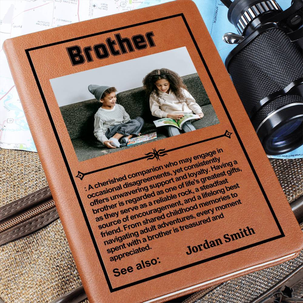 Brother Personalized Photo Difference Maker Journal,Thank You Gift,Graduation Birthday,Coworker Gift,Congratulations Gift,Mentor Appreciate