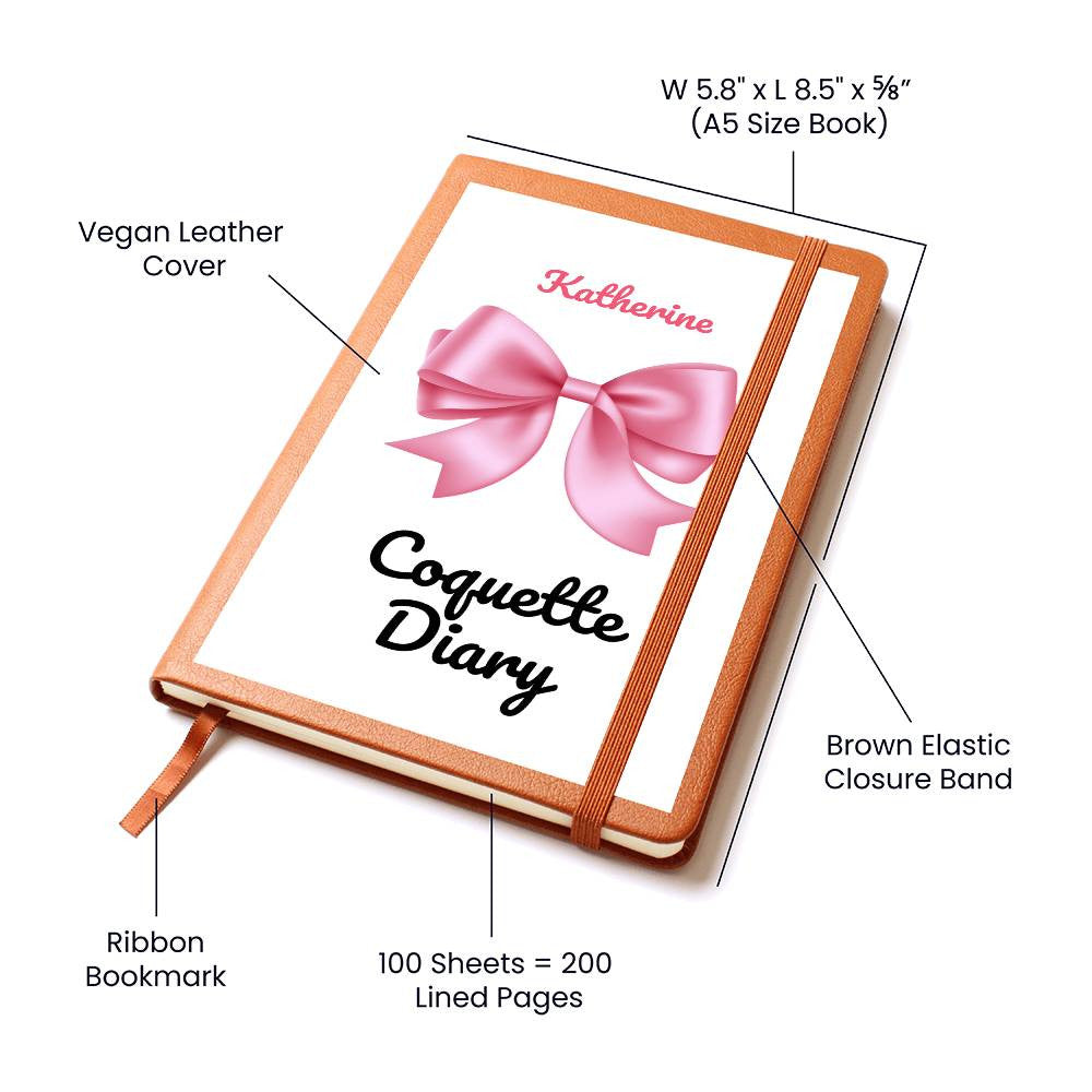 Personalized Pink Bow Coquette Journal & Composition Notebook