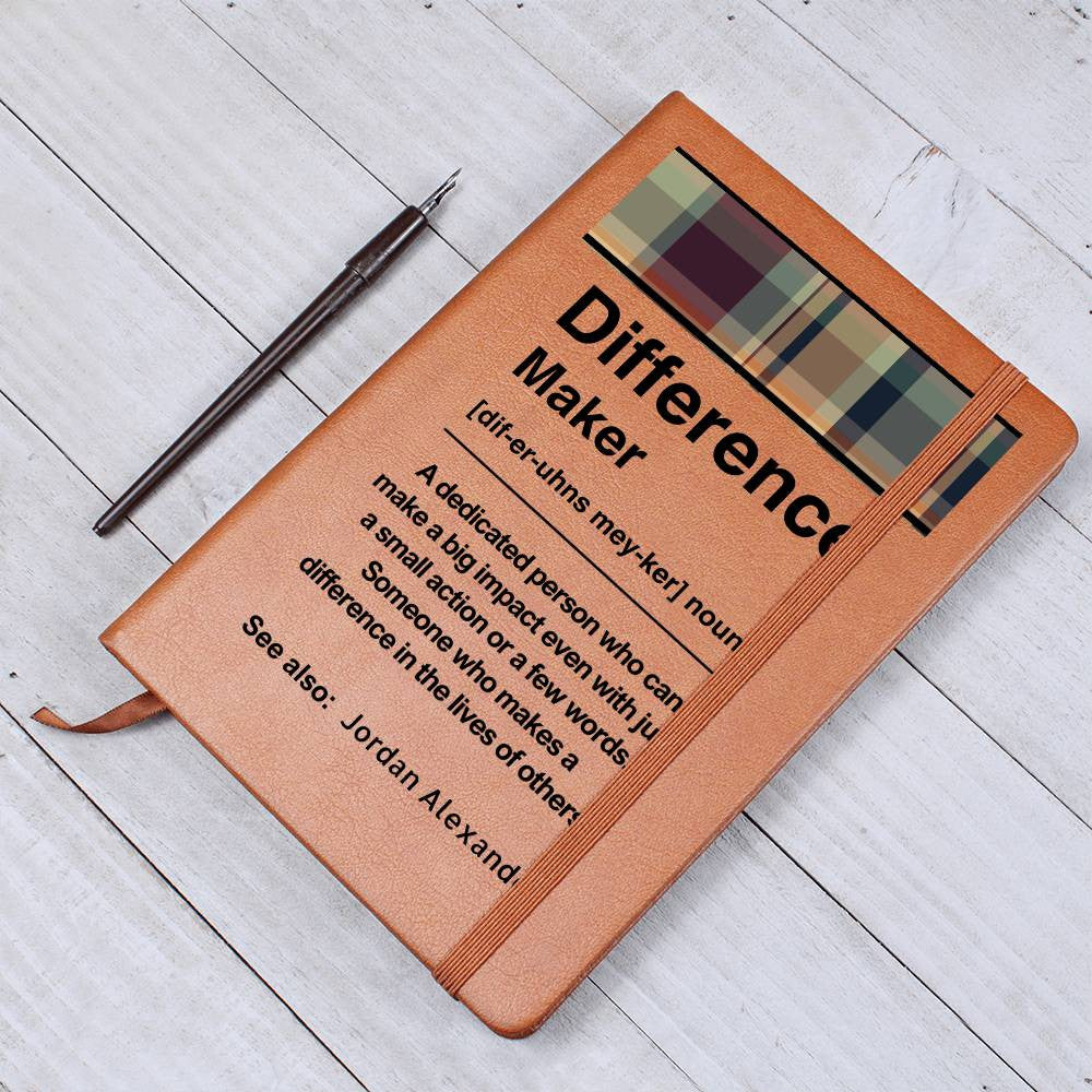 Personalized Difference Maker Journal, Difference Maker Gift, Difference Maker Definition Gift, Mentor Appreciation Gift, Custom Leader Gift