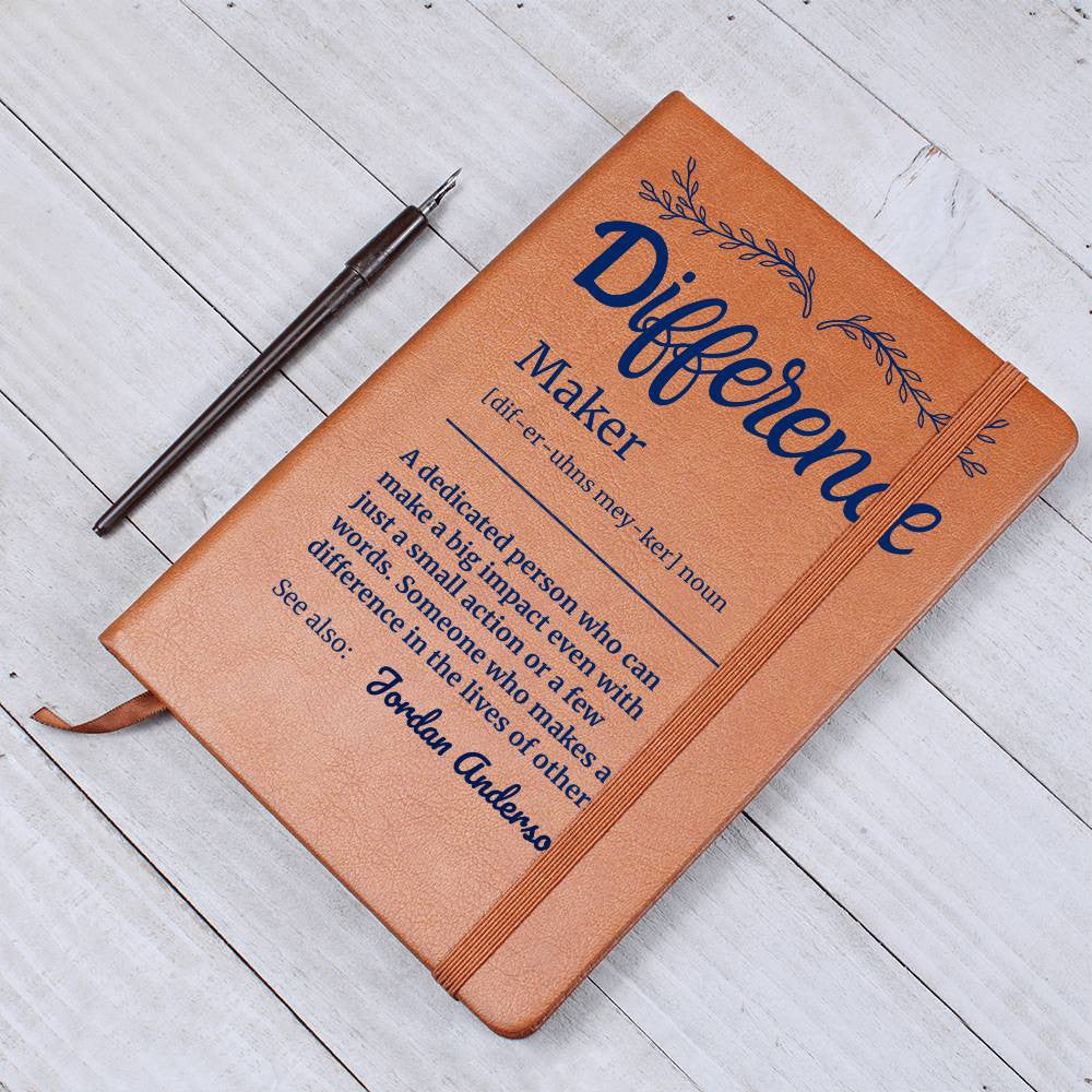 Personalized Difference Maker Journal, Difference Maker Gift, Difference Maker Definition Gift, Mentor Appreciation Gift, Custom Leader Gift