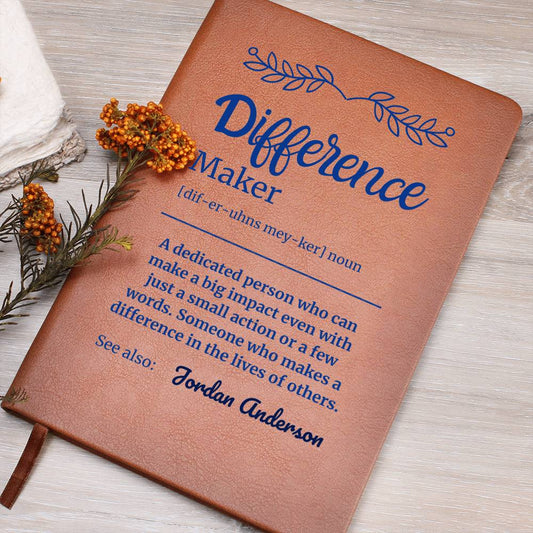 Personalized Difference Maker Journal, Difference Maker Gift, Difference Maker Definition Gift, Mentor Appreciation Gift, Custom Leader Gift