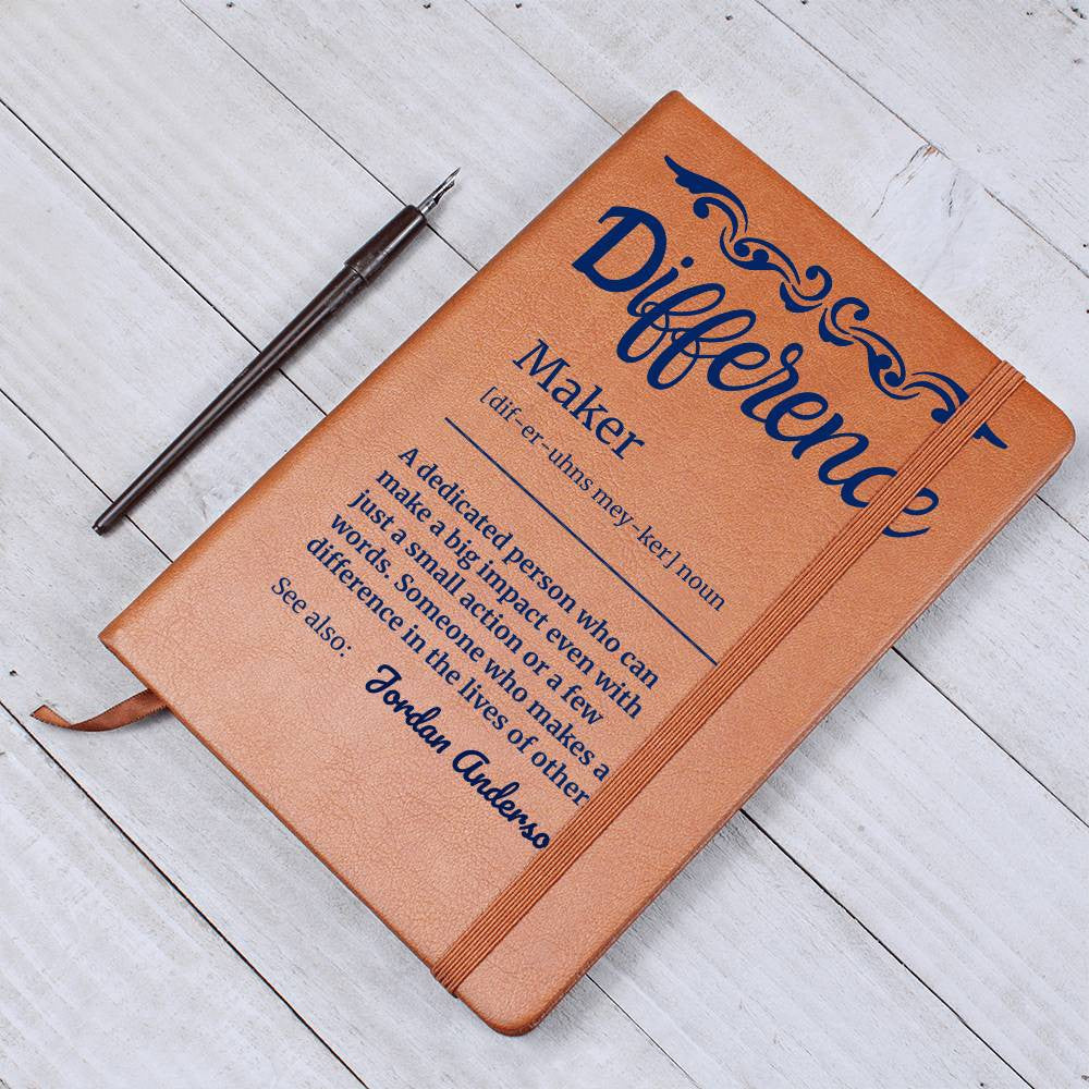 Personalized Difference Maker Journal, Difference Maker Gift, Difference Maker Definition Gift, Mentor Appreciation Gift, Custom Leader Gift